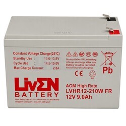 Bater�a 12 Voltios 9 Amperios Long Life | LVHR12-210W Liven Battery
